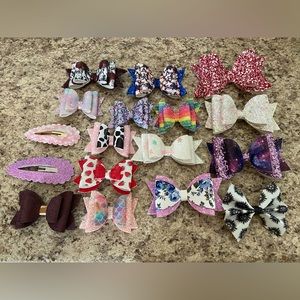 Faux Leather Bow Set